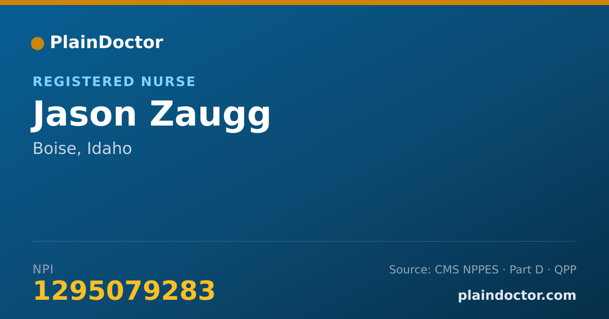 Shareable card for Jason Zaugg - Registered Nurse, Boise, ID