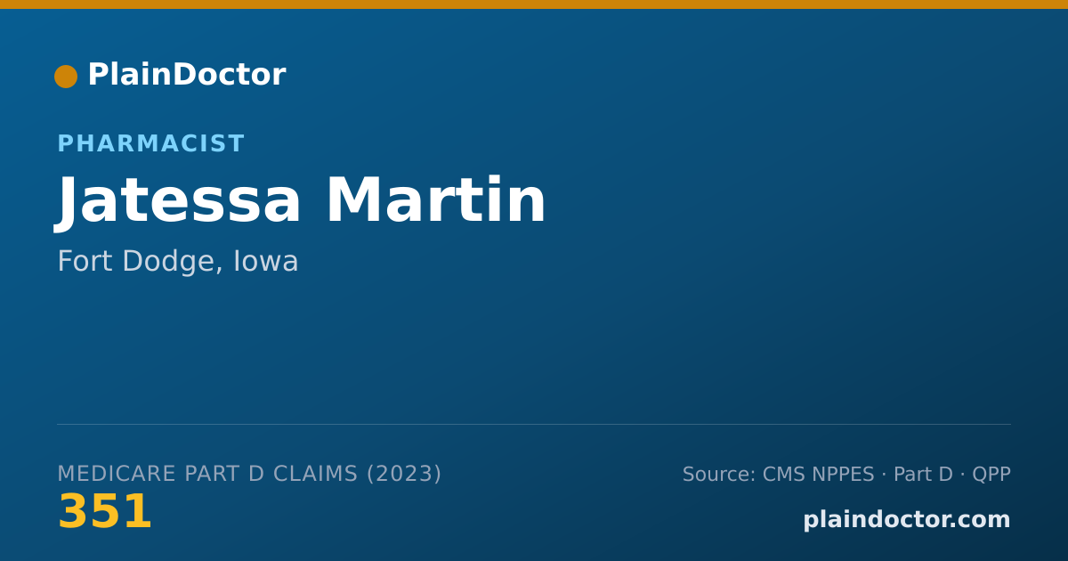 Shareable card for Jatessa Martin - Pharmacist, Fort Dodge, IA