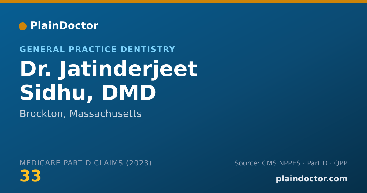 Shareable card for Jatinderjeet Sidhu, DMD - General Practice Dentistry, Brockton, MA