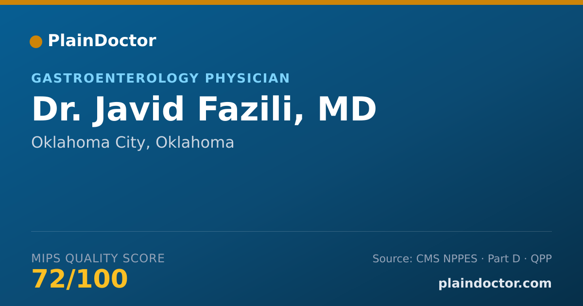 Shareable card for Javid Fazili, MD - Gastroenterology Physician, Oklahoma City, OK