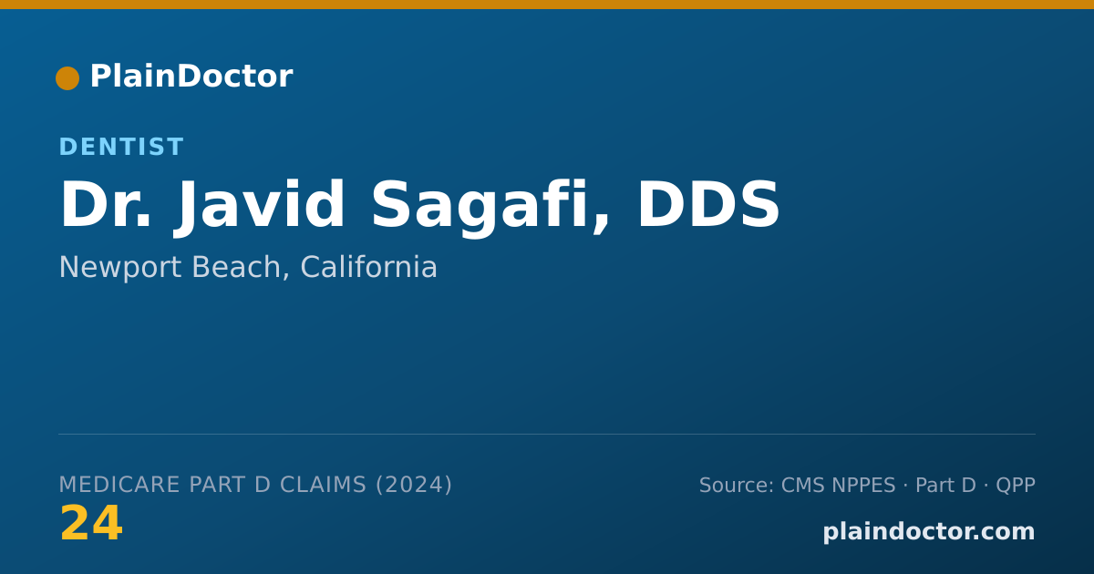 Shareable card for Javid Sagafi, DDS - Dentist, Newport Beach, CA