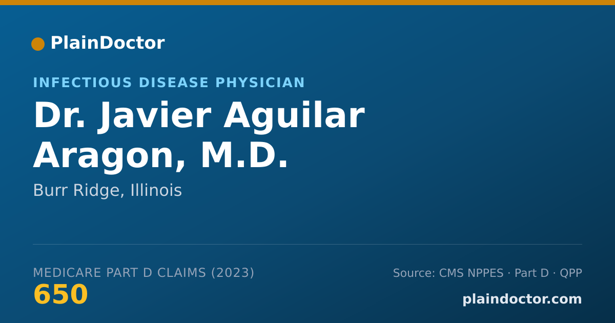 Shareable card for Javier Aguilar Aragon, M.D. - Infectious Disease Physician, Burr Ridge, IL