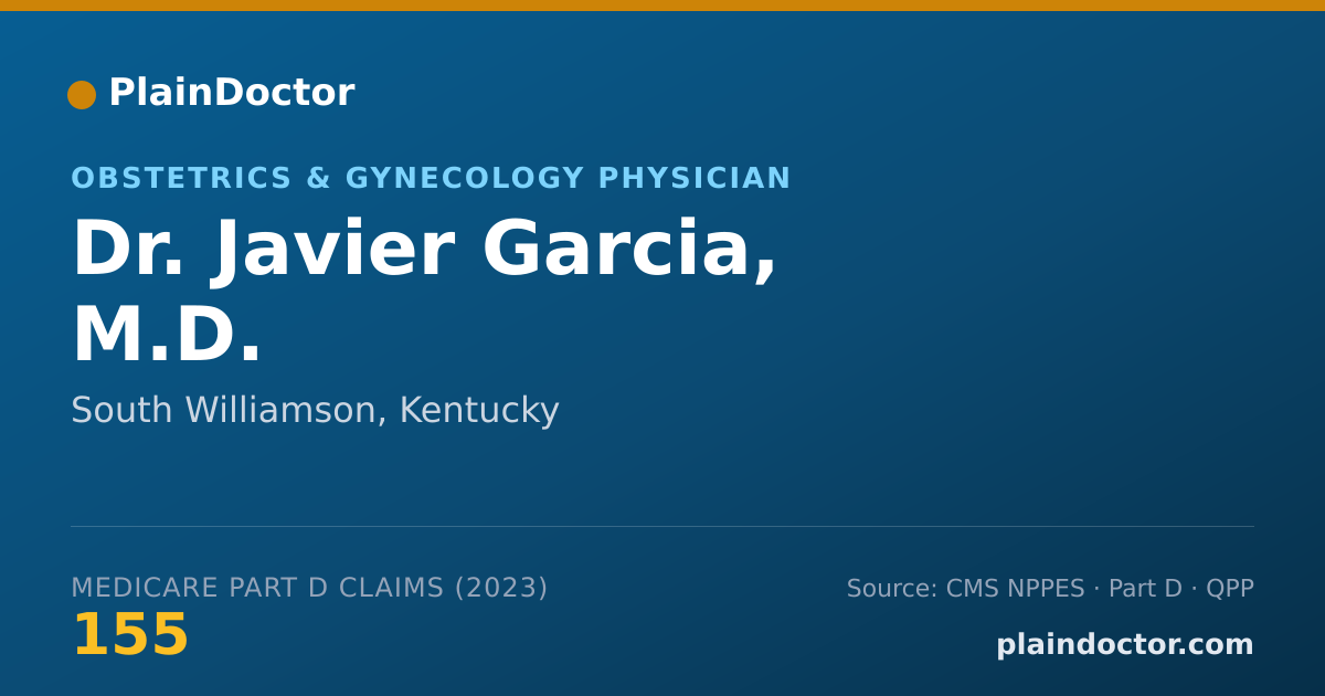 Shareable card for Javier Garcia, M.D. - Obstetrics & Gynecology Physician, South Williamson, KY
