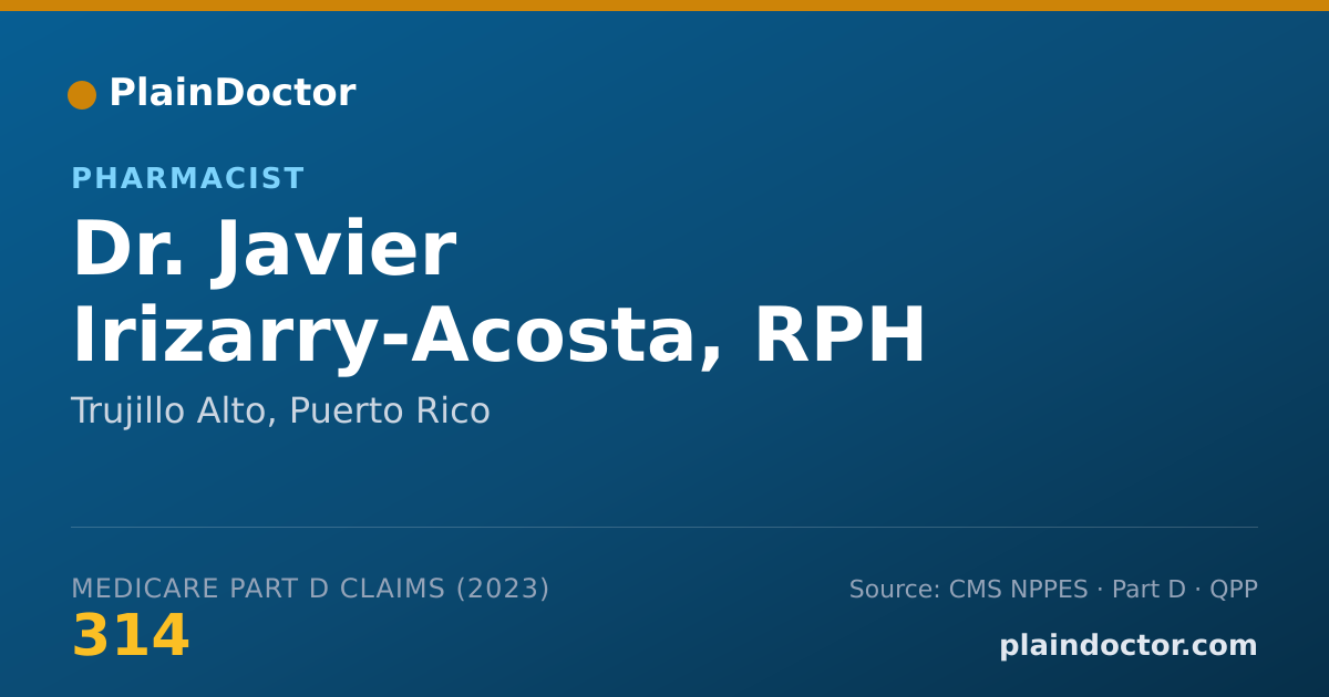 Shareable card for Javier Irizarry-Acosta, RPH - Pharmacist, Trujillo Alto, PR