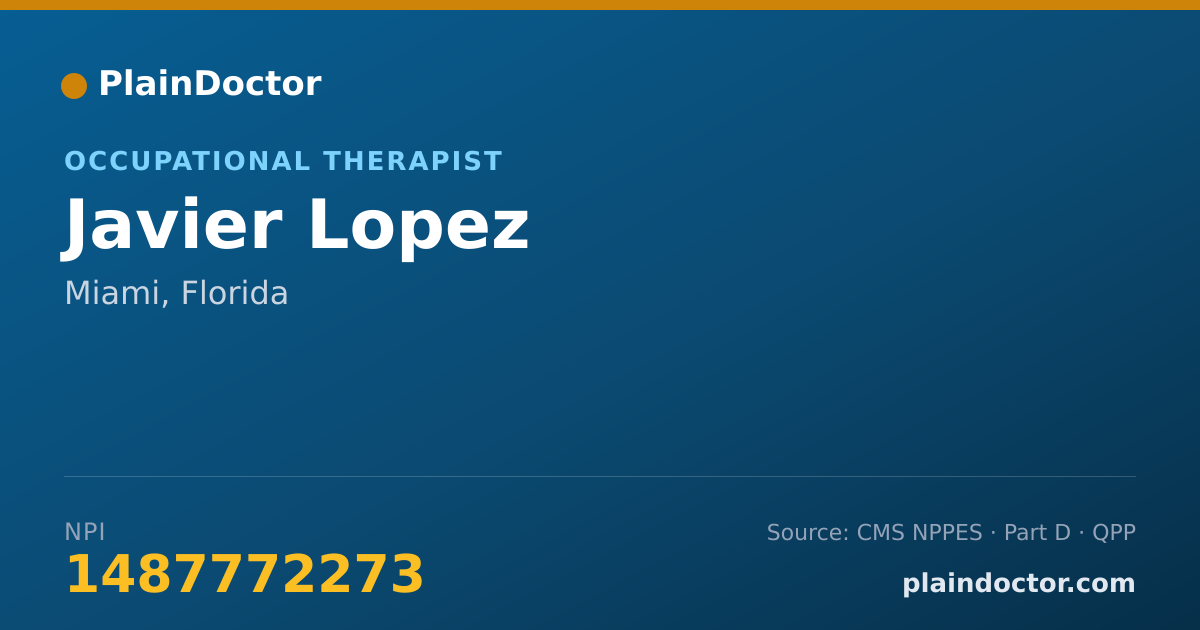 Shareable card for Javier Lopez - Occupational Therapist, Miami, FL