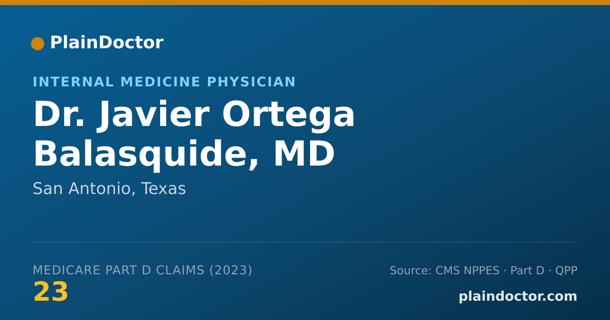 Shareable card for Javier Ortega Balasquide, MD - Internal Medicine Physician, San Antonio, TX