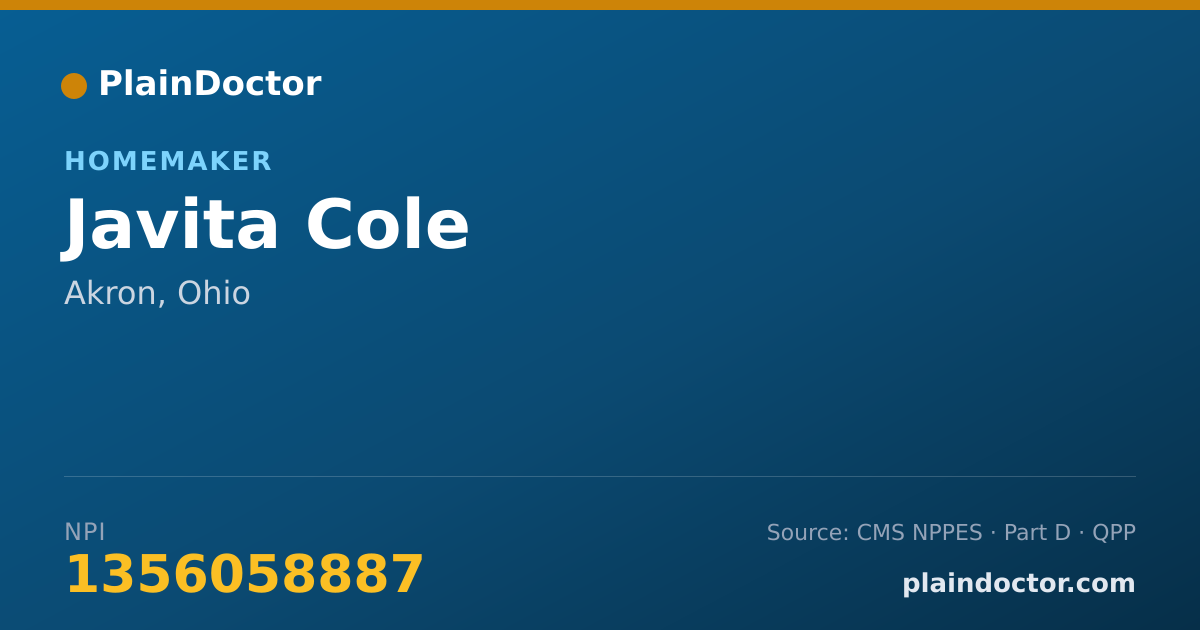 Shareable card for Javita Cole - Homemaker, Akron, OH