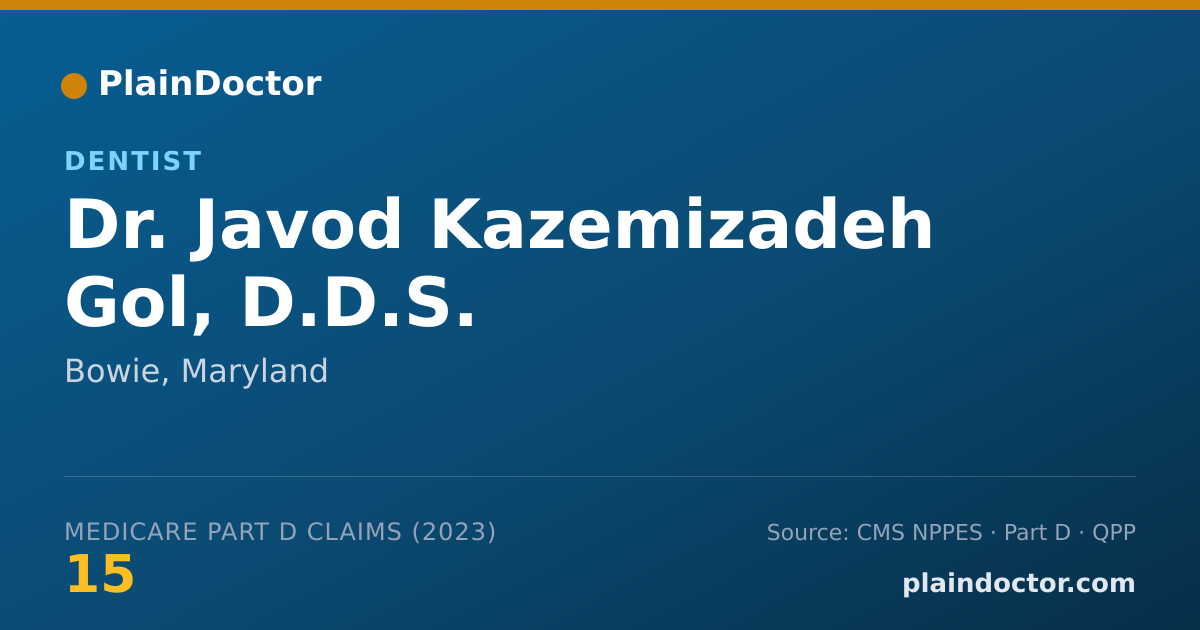 Shareable card for Javod Kazemizadeh Gol, D.D.S. - Dentist, Bowie, MD