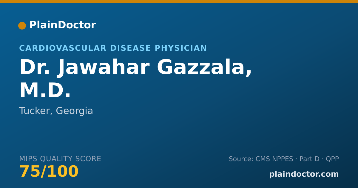Shareable card for Jawahar Gazzala, M.D. - Cardiovascular Disease Physician, Tucker, GA