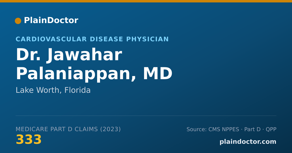 Shareable card for Jawahar Palaniappan, MD - Cardiovascular Disease Physician, Lake Worth, FL