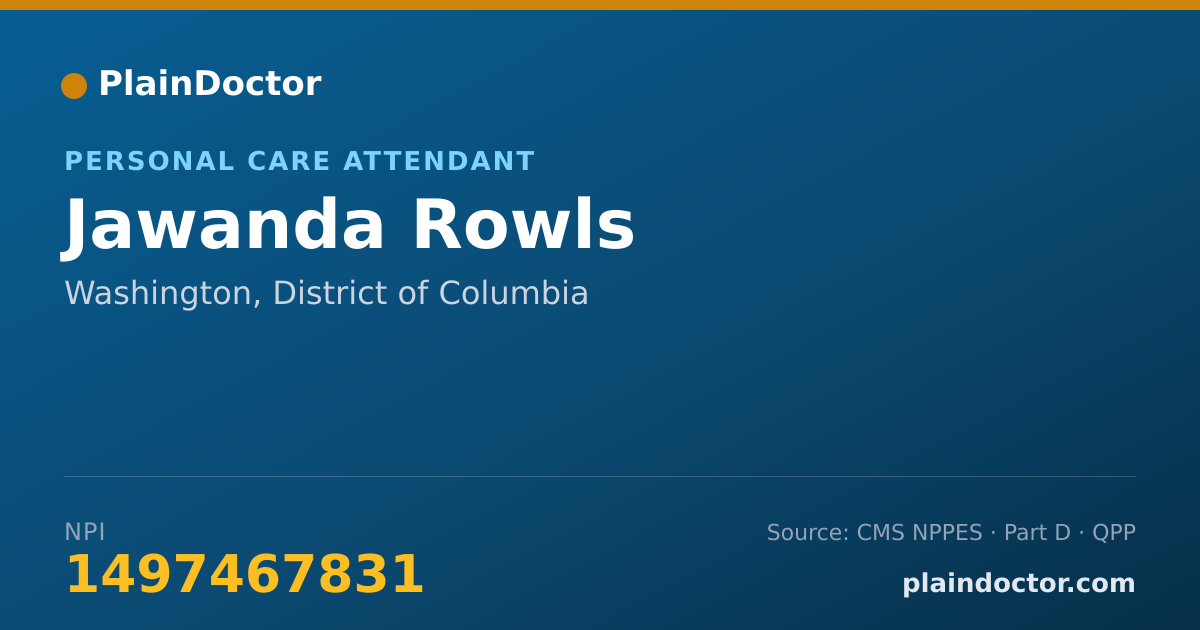 Shareable card for Jawanda Rowls - Personal Care Attendant, Washington, DC