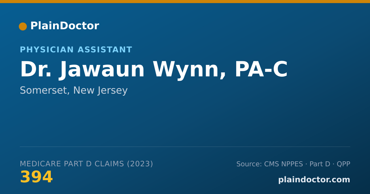Shareable card for Jawaun Wynn, PA-C - Physician Assistant, Somerset, NJ