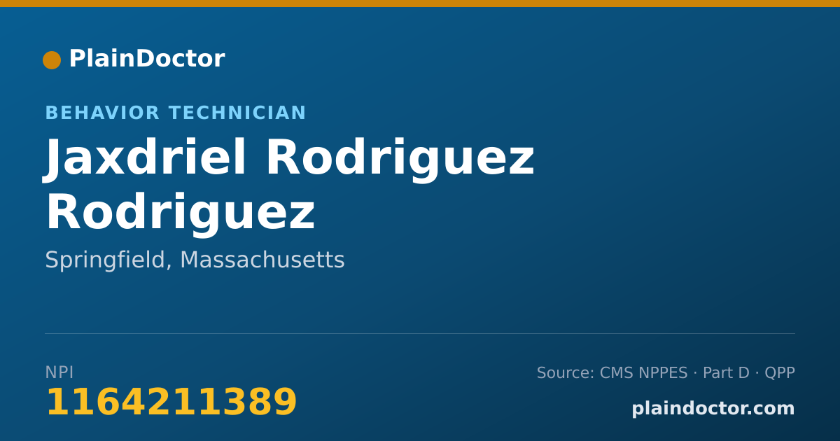 Shareable card for Jaxdriel Rodriguez Rodriguez - Behavior Technician, Springfield, MA