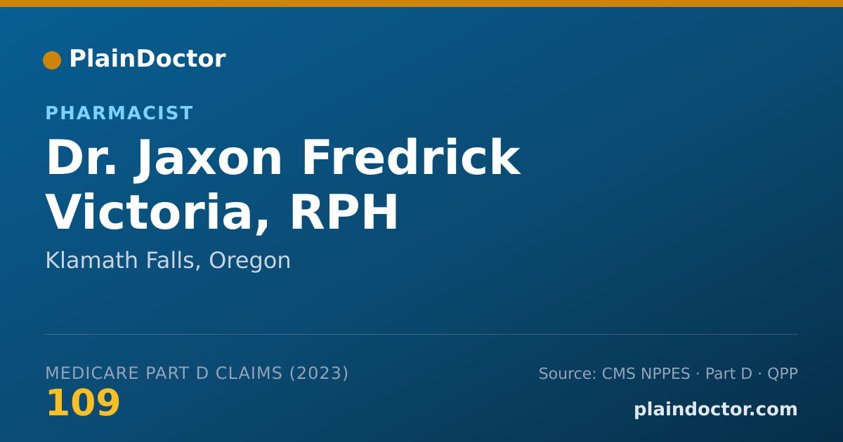 Shareable card for Jaxon Fredrick Victoria, RPH - Pharmacist, Klamath Falls, OR