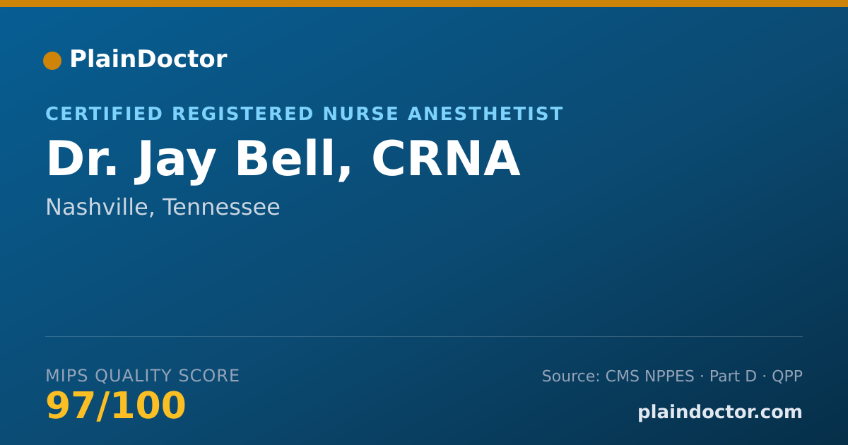 Shareable card for Jay Bell, CRNA - Certified Registered Nurse Anesthetist, Nashville, TN