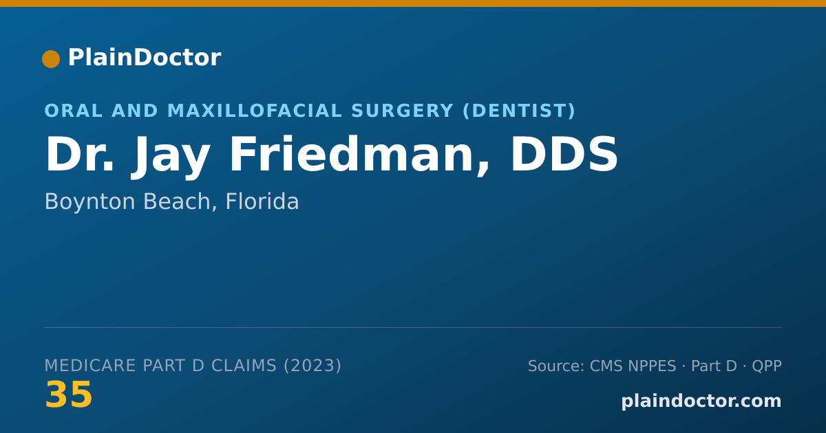 Shareable card for Jay Friedman, DDS - Oral and Maxillofacial Surgery (Dentist), Boynton Beach, FL