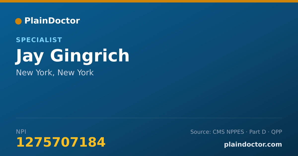Shareable card for Jay Gingrich - Specialist, New York, NY