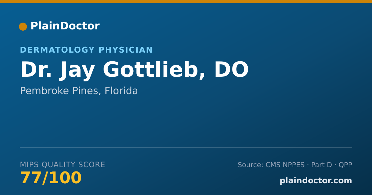 Shareable card for Jay Gottlieb, DO - Dermatology Physician, Pembroke Pines, FL