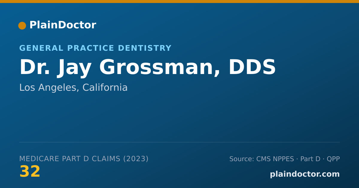 Shareable card for Jay Grossman, DDS - General Practice Dentistry, Los Angeles, CA