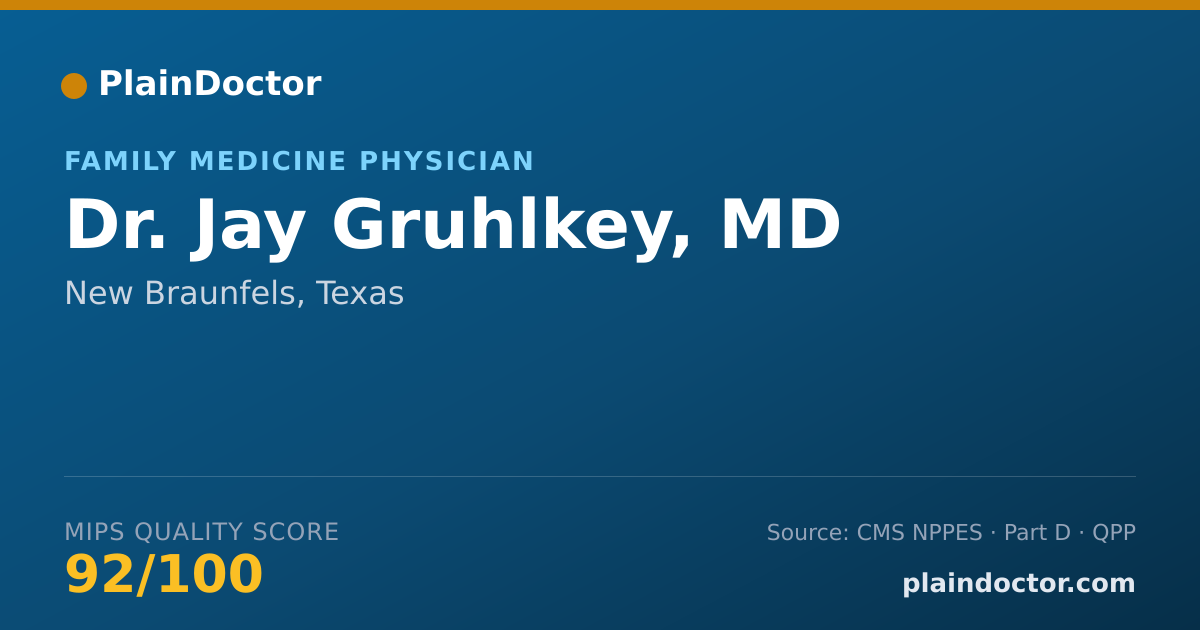 Shareable card for Jay Gruhlkey, MD - Family Medicine Physician, New Braunfels, TX