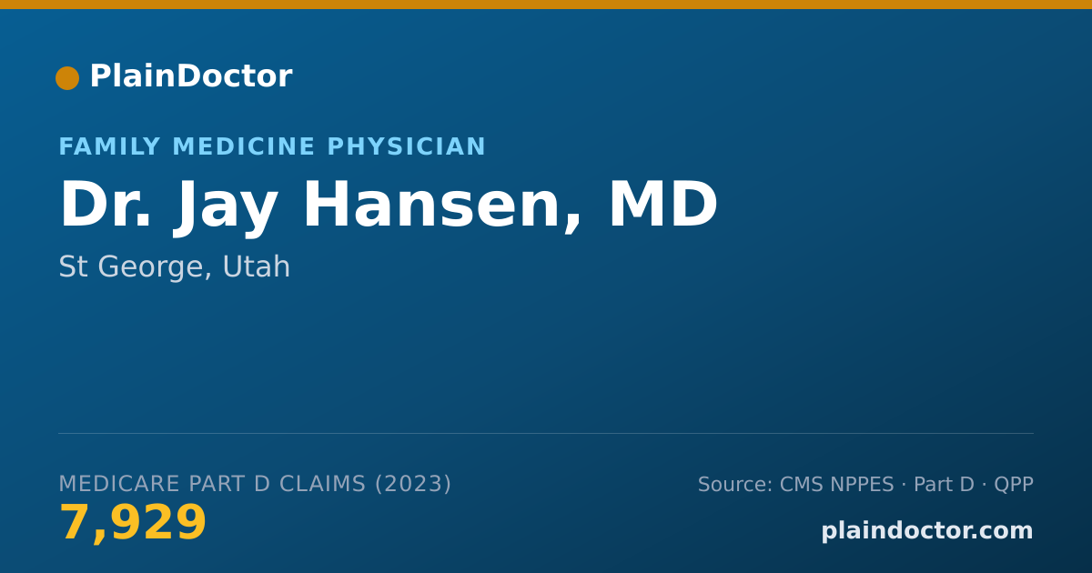 Shareable card for Jay Hansen, MD - Family Medicine Physician, St George, UT