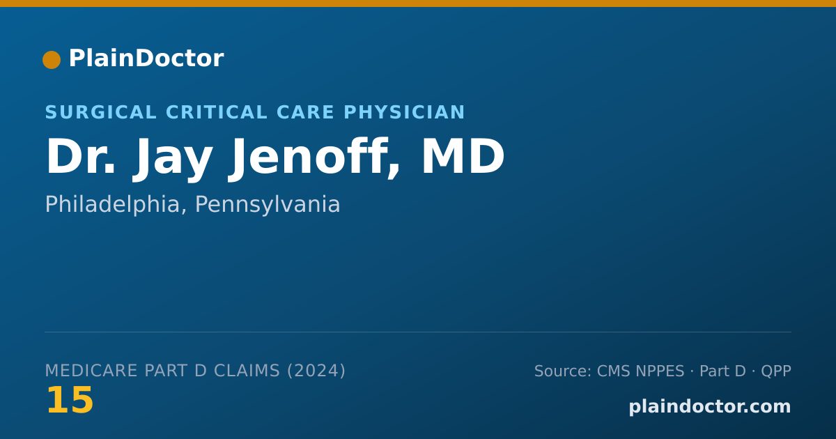 Shareable card for Jay Jenoff, MD - Surgery Physician, Philadelphia, PA
