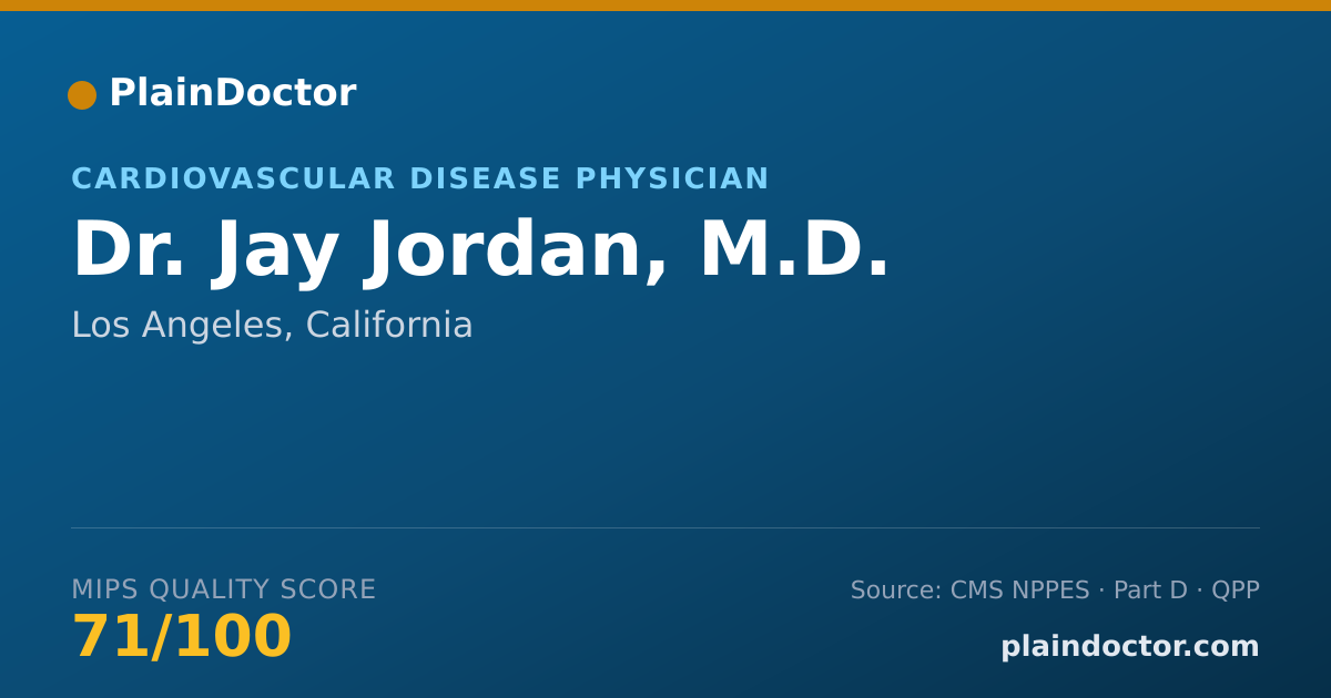 Shareable card for Jay Jordan, M.D. - Cardiovascular Disease Physician, Los Angeles, CA