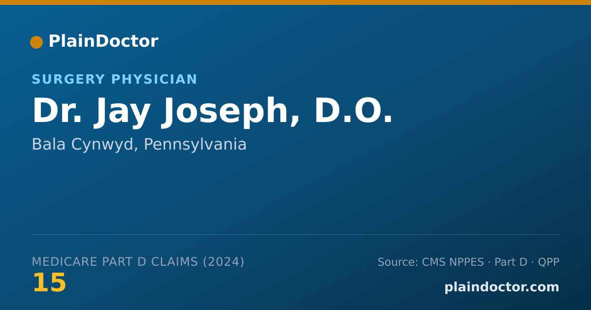 Shareable card for Jay Joseph, D.O. - Surgery Physician, Bala Cynwyd, PA