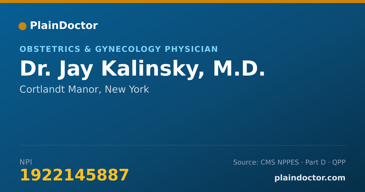 Shareable card for Jay Kalinsky, M.D. - Obstetrics & Gynecology Physician, Cortlandt Manor, NY