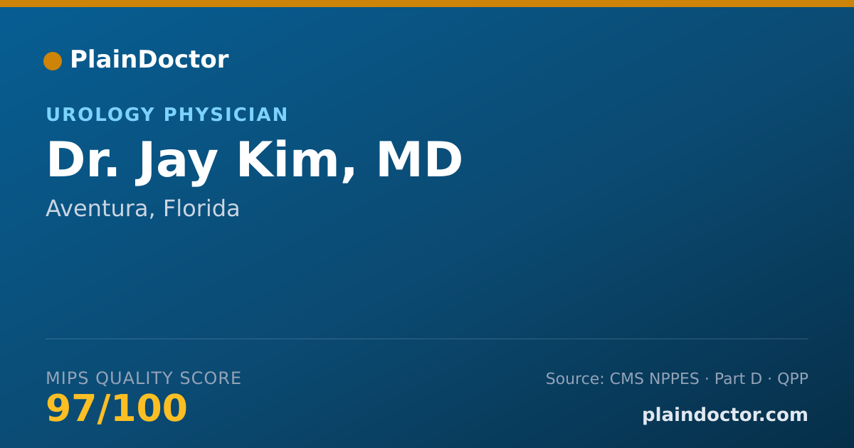 Shareable card for Jay Kim, MD - Urology Physician, Aventura, FL