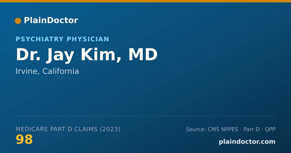 Shareable card for Jay Kim, MD - Psychiatry Physician, Irvine, CA