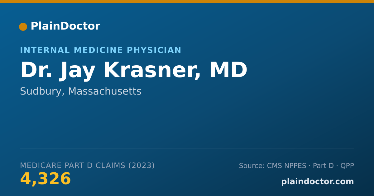 Shareable card for Jay Krasner, MD - Internal Medicine Physician, Sudbury, MA
