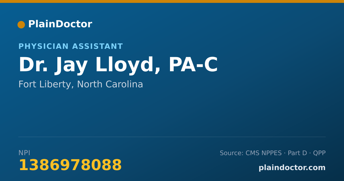 Shareable card for Jay Lloyd, PA-C - Physician Assistant, Fort Liberty, NC