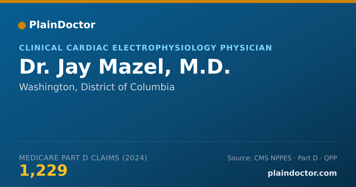 Shareable card for Jay Mazel, M.D. - Clinical Cardiac Electrophysiology Physician, Washington, DC