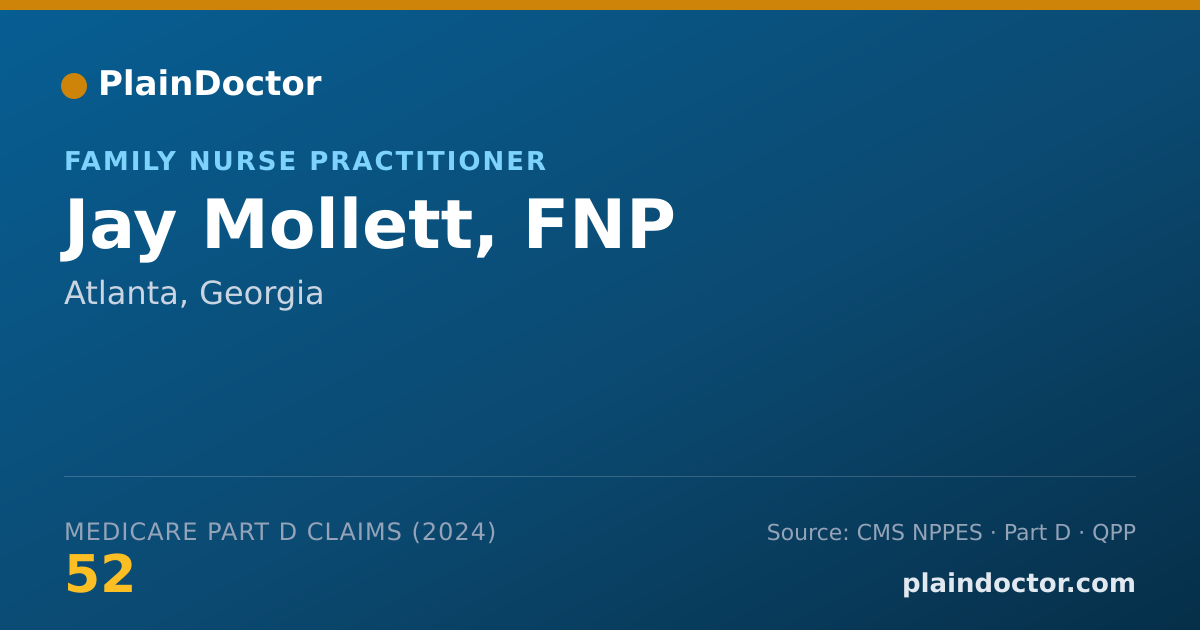Shareable card for Jay Mollett, FNP - Family Nurse Practitioner, Atlanta, GA