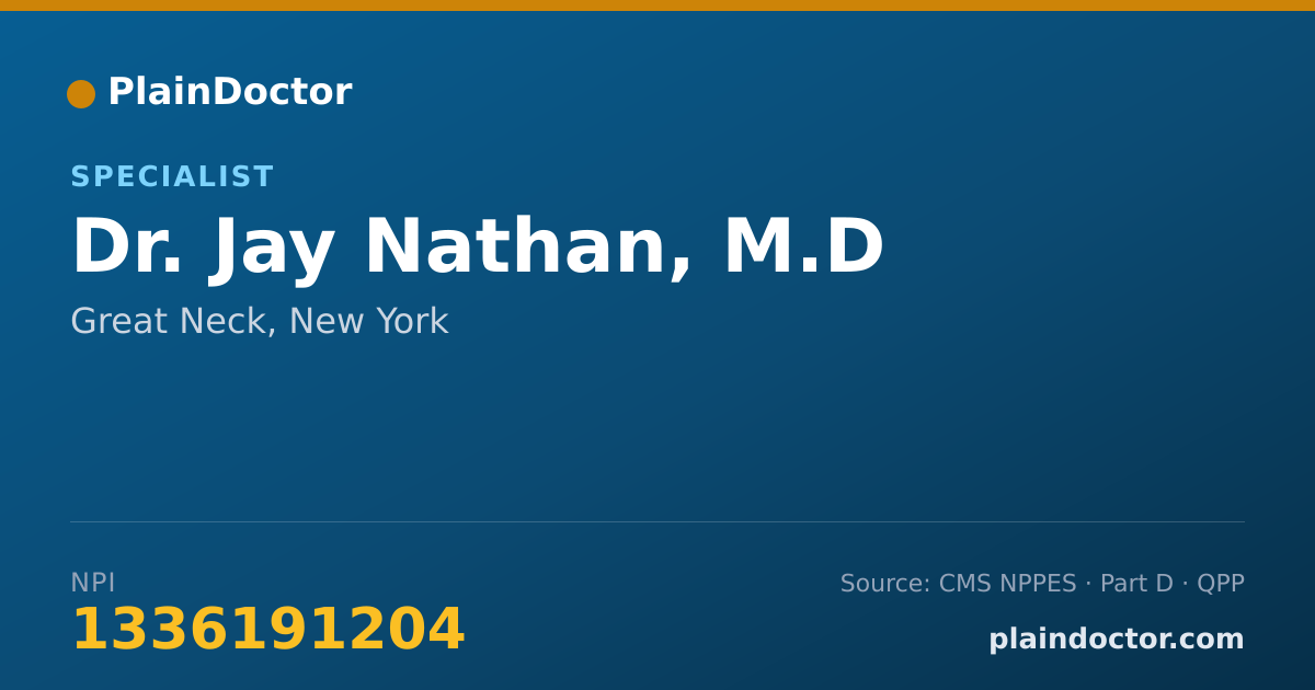 Shareable card for Jay Nathan, M.D - Specialist, Great Neck, NY