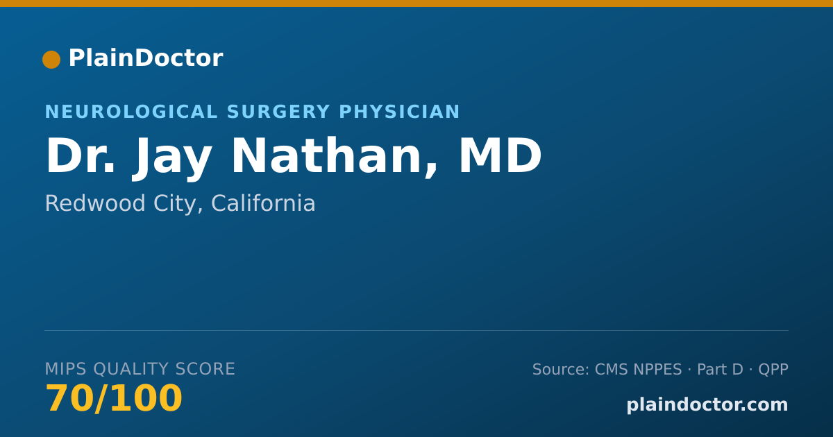 Shareable card for Jay Nathan, MD - Neurological Surgery Physician, Redwood City, CA