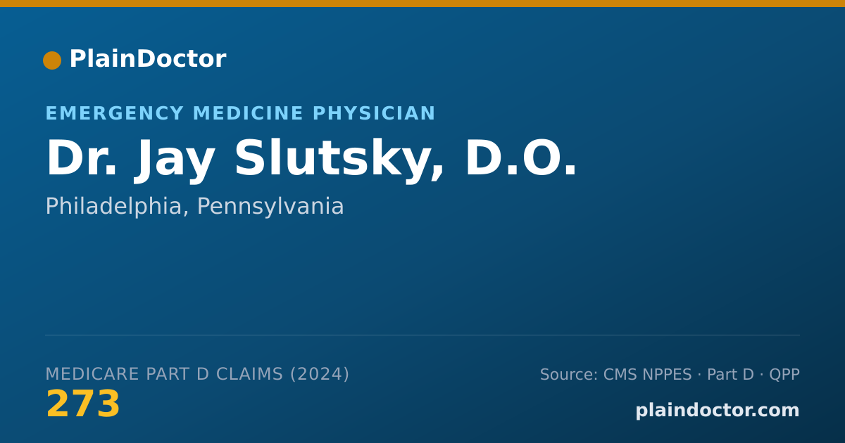 Shareable card for Jay Slutsky, D.O. - Emergency Medicine Physician, Philadelphia, PA