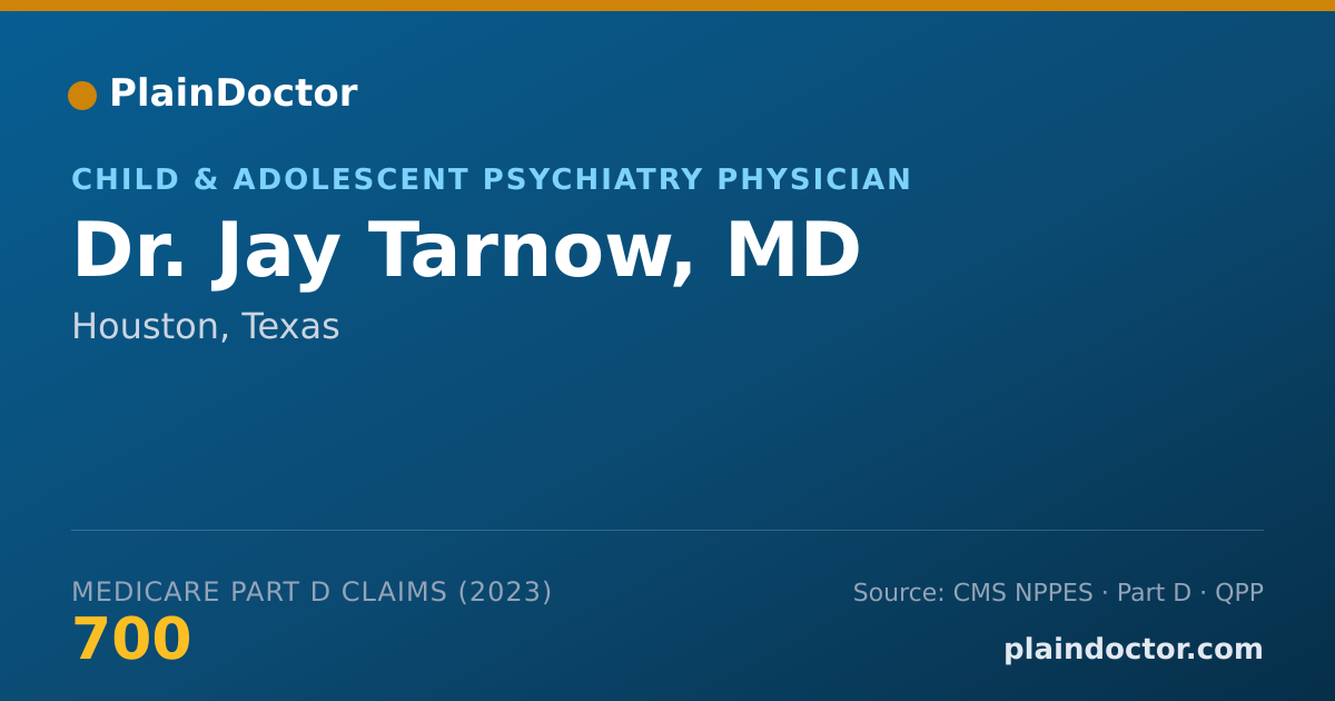 Shareable card for Jay Tarnow, MD - Child & Adolescent Psychiatry Physician, Houston, TX