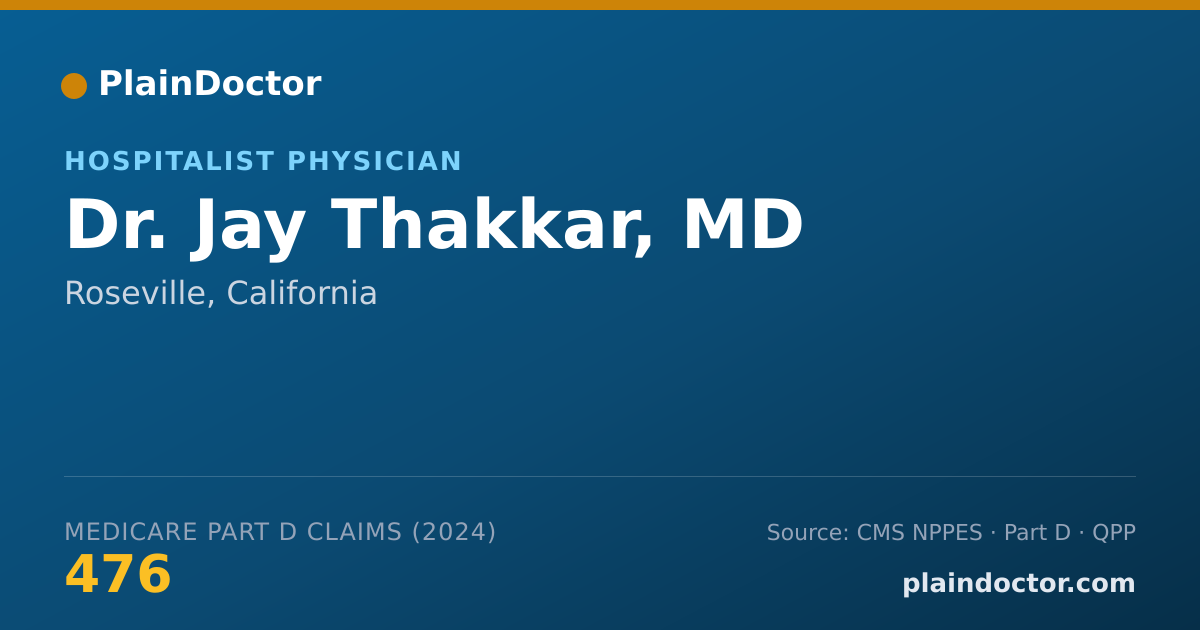 Shareable card for Jay Thakkar, MD - Family Medicine Physician, Roseville, CA