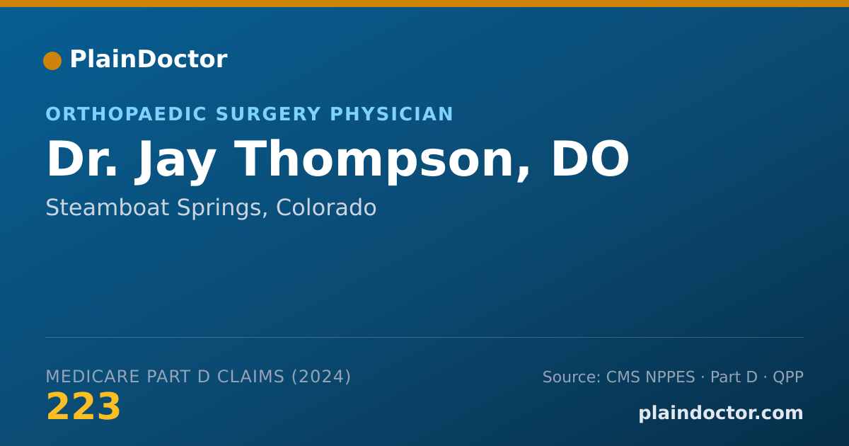 Shareable card for Jay Thompson, DO - Orthopaedic Surgery Physician, Steamboat Springs, CO