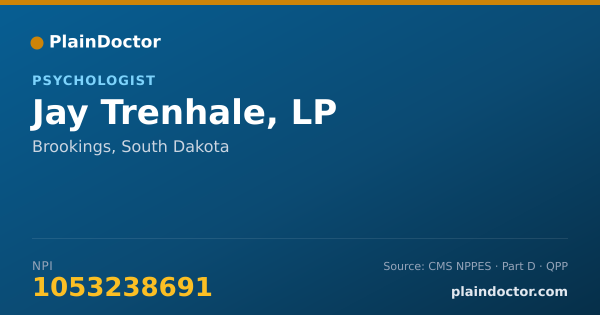 Shareable card for Jay Trenhale, LP - School Psychologist, Brookings, SD