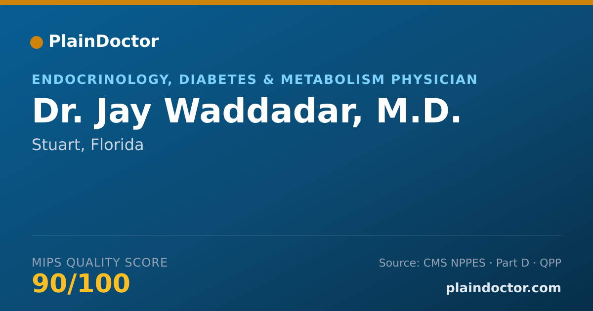Shareable card for Jay Waddadar, M.D. - Endocrinology, Diabetes & Metabolism Physician, Stuart, FL