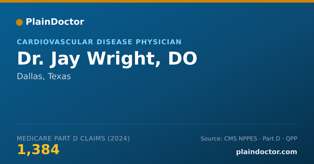 Shareable card for Jay Wright, DO - Cardiovascular Disease Physician, Dallas, TX