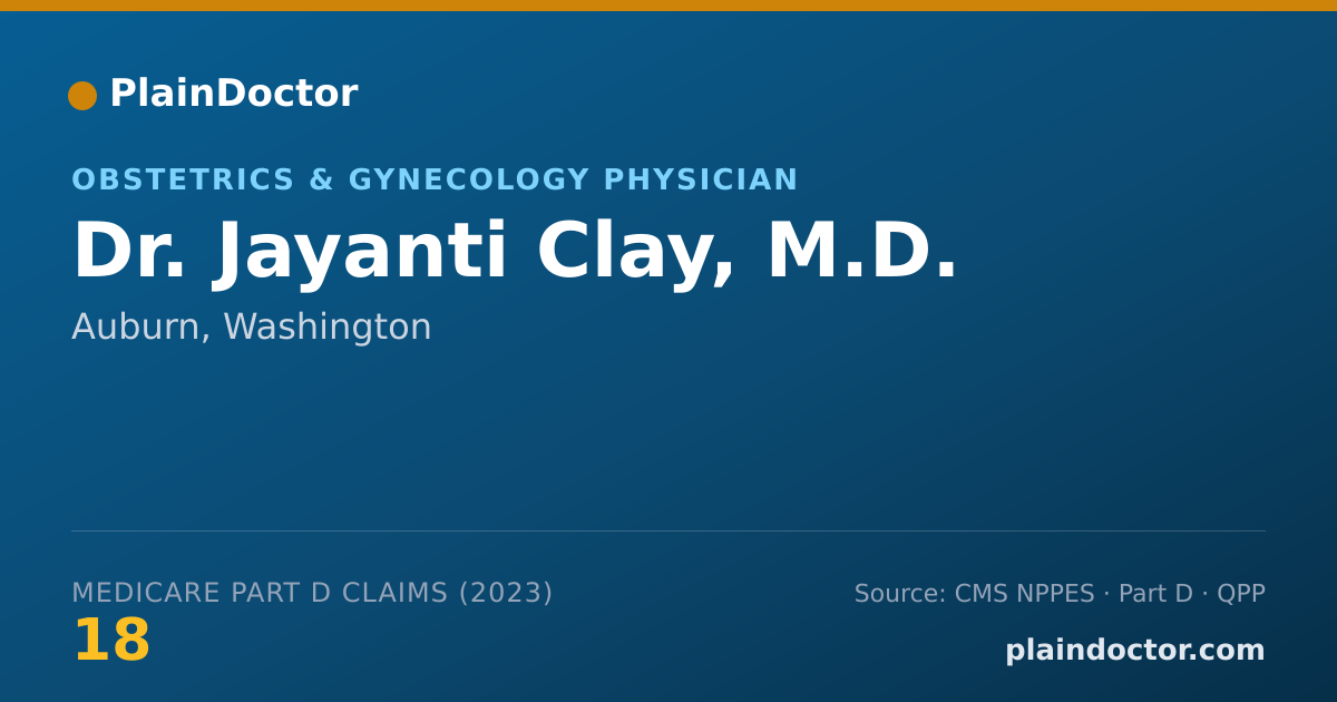 Shareable card for Jayanti Clay, M.D. - Obstetrics & Gynecology Physician, Auburn, WA