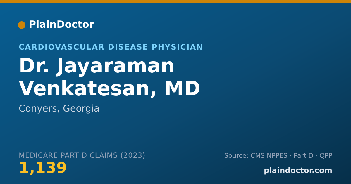 Shareable card for Jayaraman Venkatesan, MD - Cardiovascular Disease Physician, Conyers, GA
