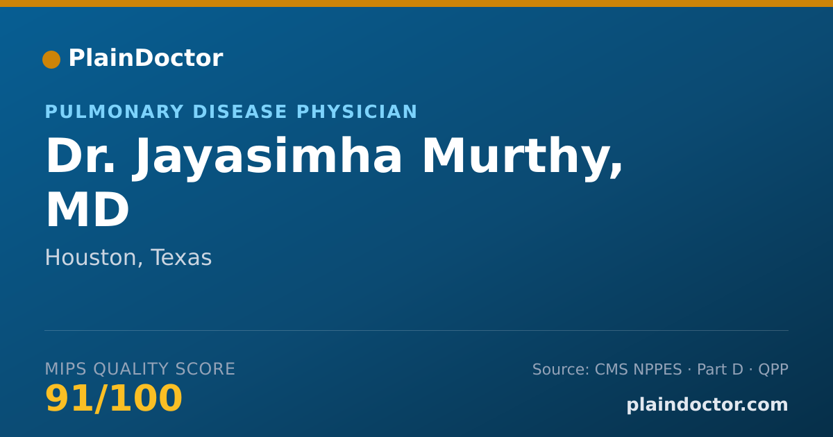 Shareable card for Jayasimha Murthy, MD - Critical Care Medicine (Internal Medicine) Physician, Houston, TX