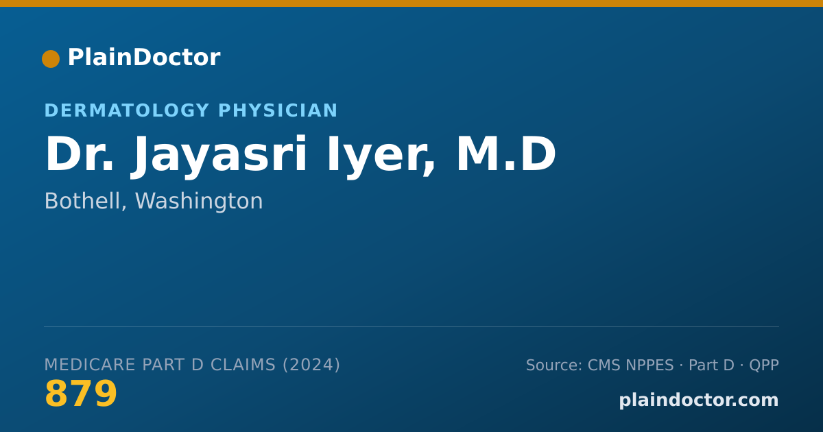 Shareable card for Jayasri Iyer, M.D - Dermatology Physician, Bothell, WA