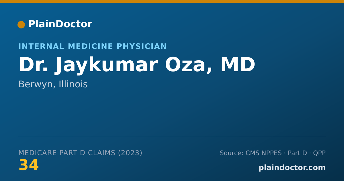 Shareable card for Jaykumar Oza, MD - Internal Medicine Physician, Berwyn, IL