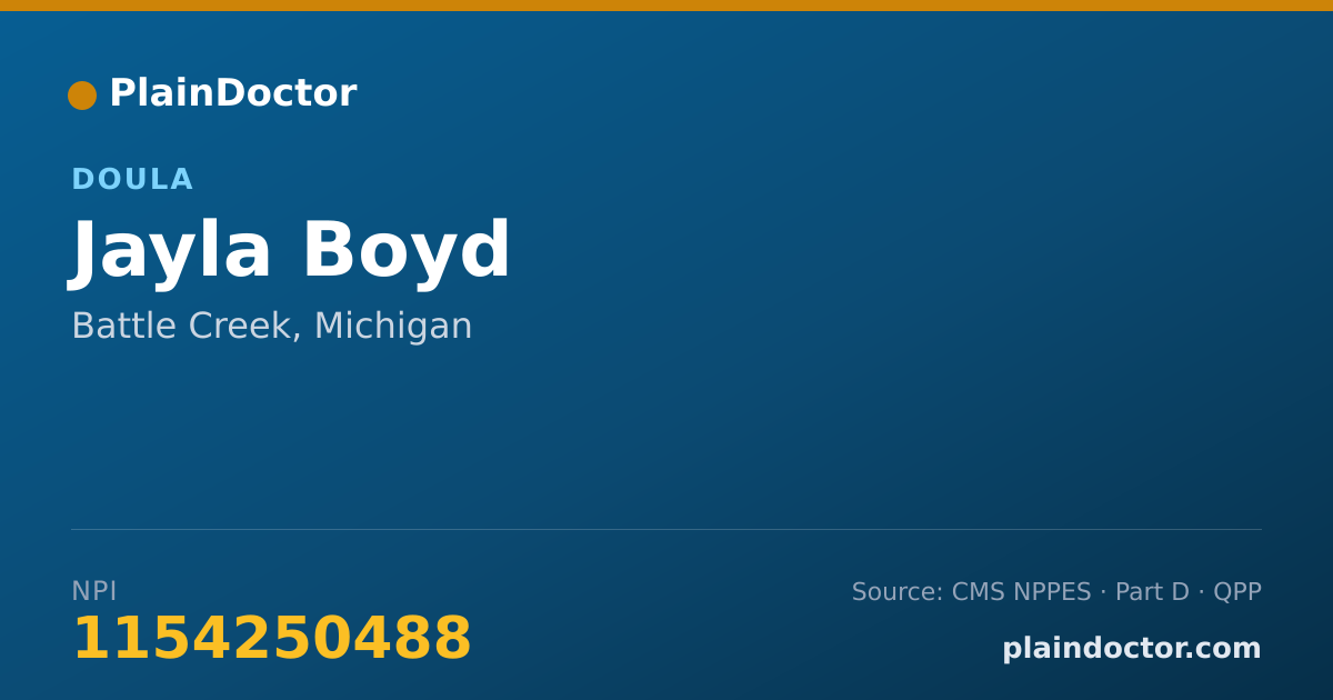 Shareable card for Jayla Boyd - Doula, Battle Creek, MI
